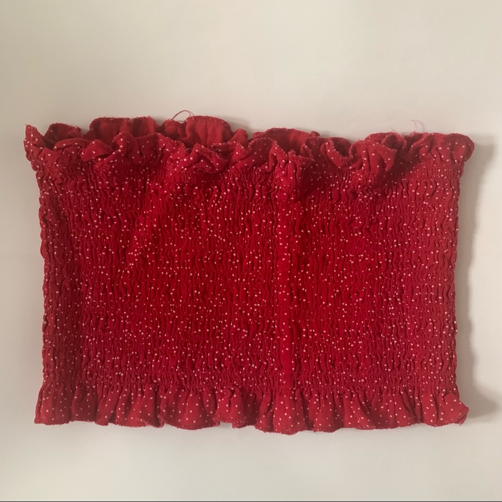 Red + White Speckled Tube top